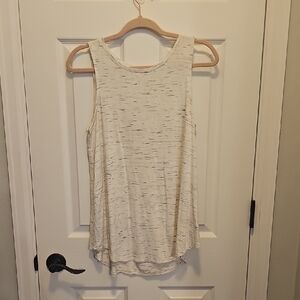 Old Navy Gray and White Relaxed Swing Tank Top